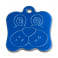 Médaille Chien Bonne Bouille Gravée Personnalisée Couleur Bleue en Aluminium Face Recto