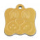 Médaille Chien Bonne Bouille Gravée Personnalisée Couleur Dorée en Aluminium Face Recto