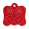 Médaille Chien Bonne Bouille Gravée Personnalisée Couleur Rouge en Aluminium Face Recto