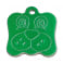 Médaille Chien Bonne Bouille Gravée Personnalisée Couleur Verte en Aluminium Face Recto