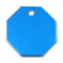 Médaille Octogonale Gravée - Personnalisée pour Chien - Chat Couleur Bleue en Aluminium