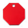 Médaille Octogonale Gravée - Personnalisée pour Chien - Chat Couleur Rouge en Aluminium