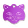 Médaille Chat Tête de minou Fuchsia Gravée