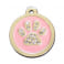 Médaille Patte Strass Chien Rose à Gravée