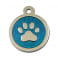 Médaille Patte Polie Chien Bleue Gravée