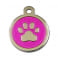 Médaille Patte Polie Chien Rose Gravée