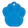 Médaille Patte pour Chien Chat Gravée Personnalisée Couleur Bleu en Aluminium Anodisé