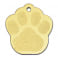 Médaille Patte pour Chien Chat Gravée Personnalisée Couleur Doré en Aluminium Anodisé