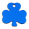 Médaille Trèfle Gravée - Personnalisée pour Chien - Chat Couleur Bleue en Aluminium Anodisé